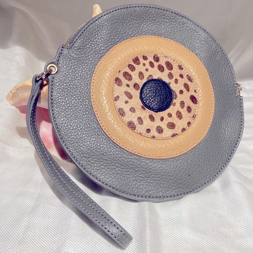 *3 for $20* PRICE DROP! Ela Circle wristlet, vegan leather, animal print.